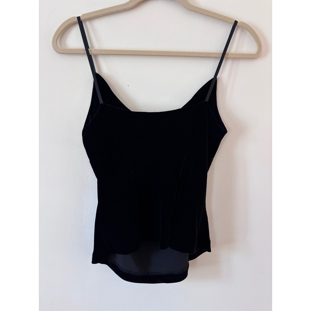 Vintage Banana Republic Black Velvet Silk Blend Cowl Neck Camisole Top Small - Picture 5 of 5